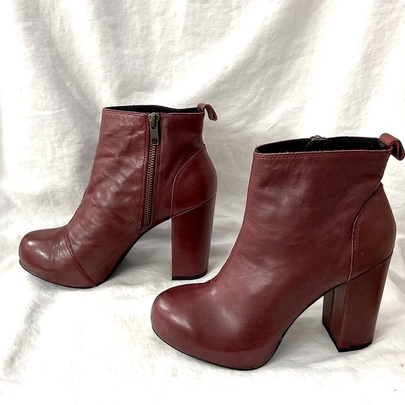 XIT by DINSKO New Leather Heels Platform Ankle Boots - Picture 2 of 12